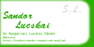 sandor lucskai business card